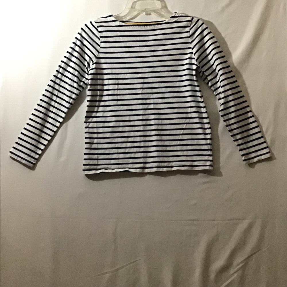 97 Boden White and Navy Striped Long Sleeve Tee